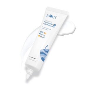 Plum 2% Niacinamide & Rice Water SPF 50 PA++++ Hybrid Sunscreen (50g) product package photo